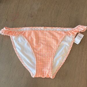 AERIE SWIM SEERSUCKER/GINGHAM RUFFLE BIKINI New